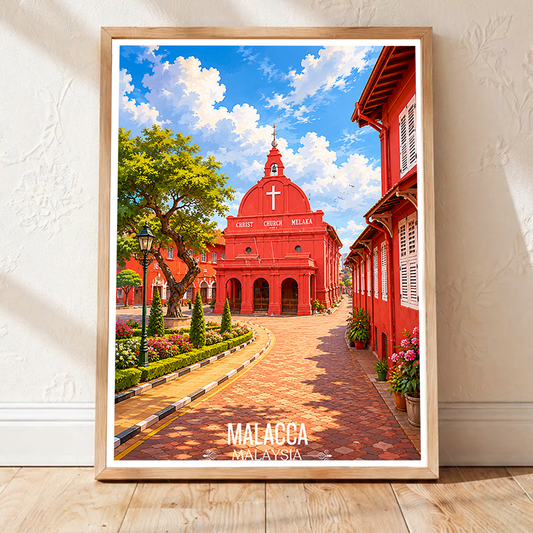 Malacca - Malaysia - Travel Wall Art Deco Poster Print - Art Print - Travel Art Poster