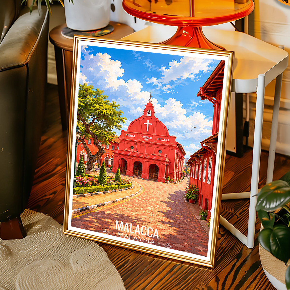Malacca - Malaysia - Travel Wall Art Deco Poster Print