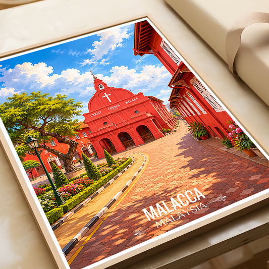 Malacca - Malaysia - Travel Wall Art Deco Poster Print - Art Print - Travel Art Poster
