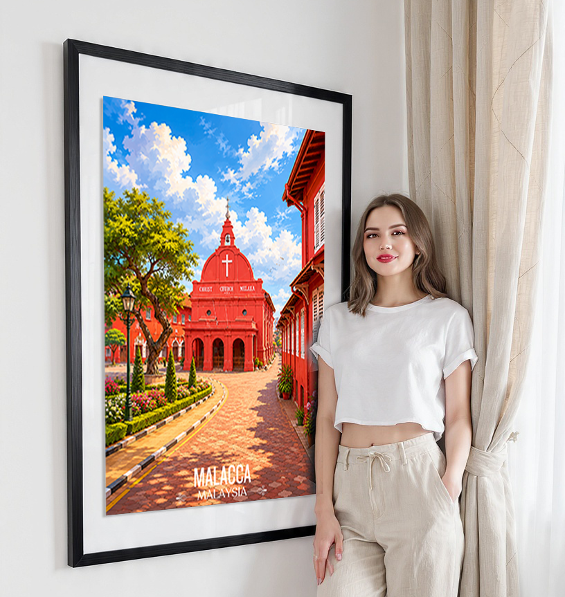 Malacca - Malaysia - Travel Wall Art Deco Poster Print