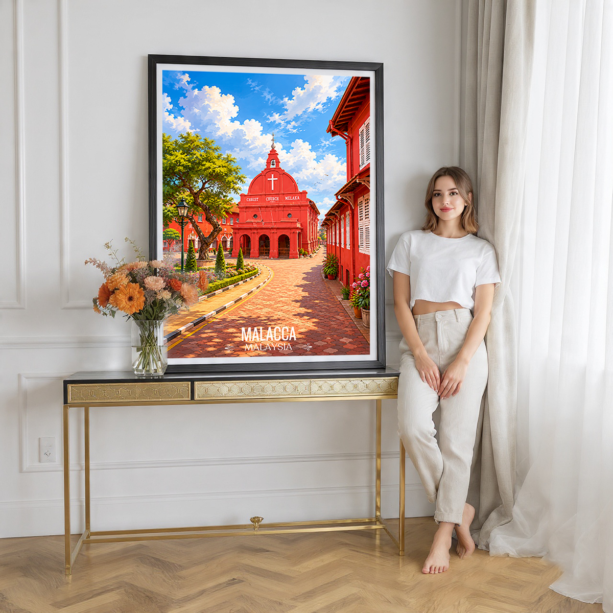 Malacca - Malaysia - Travel Wall Art Deco Poster Print