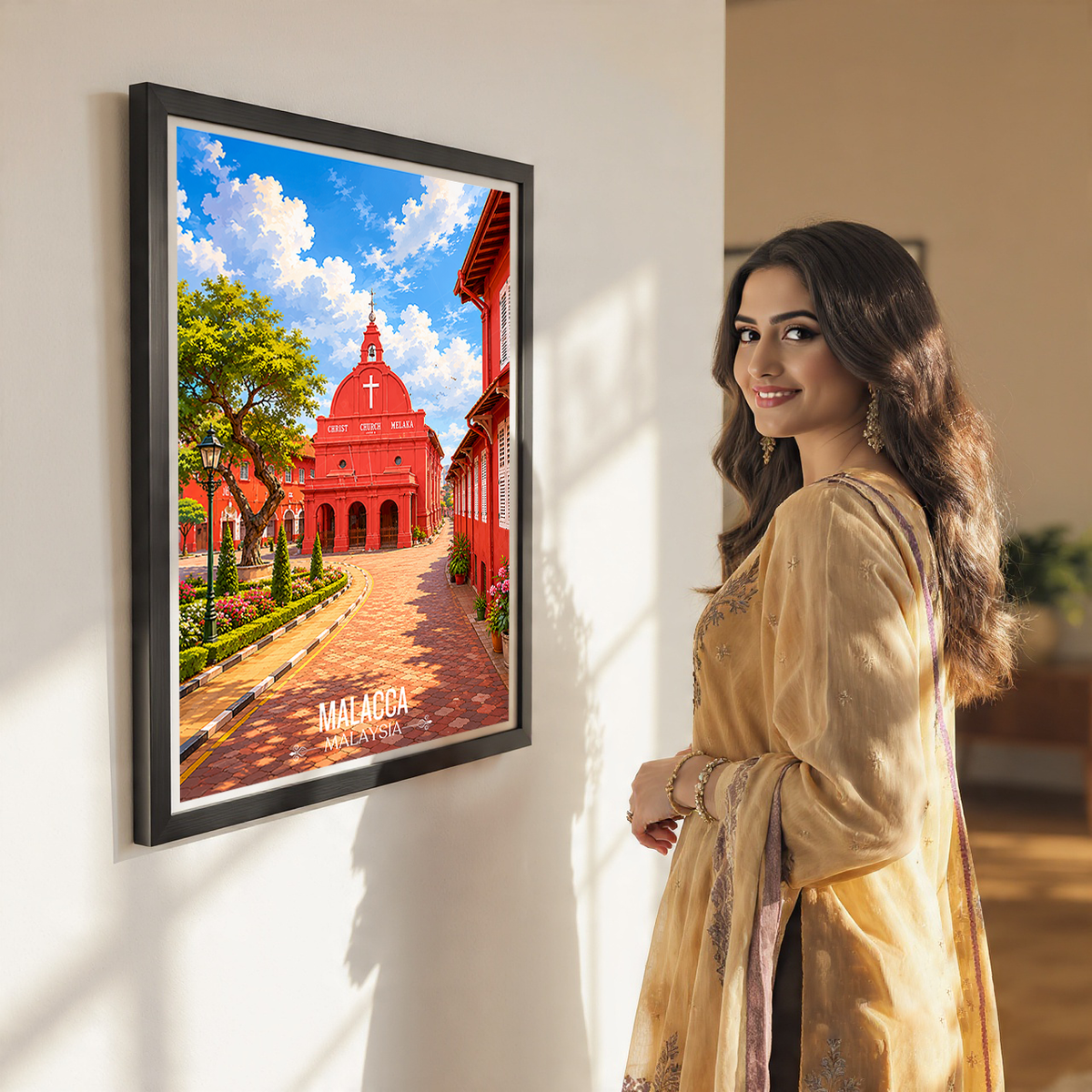 Malacca - Malaysia - Travel Wall Art Deco Poster Print