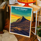 Mount Kinabalu - Malaysia - Travel Wall Art Deco Poster Print