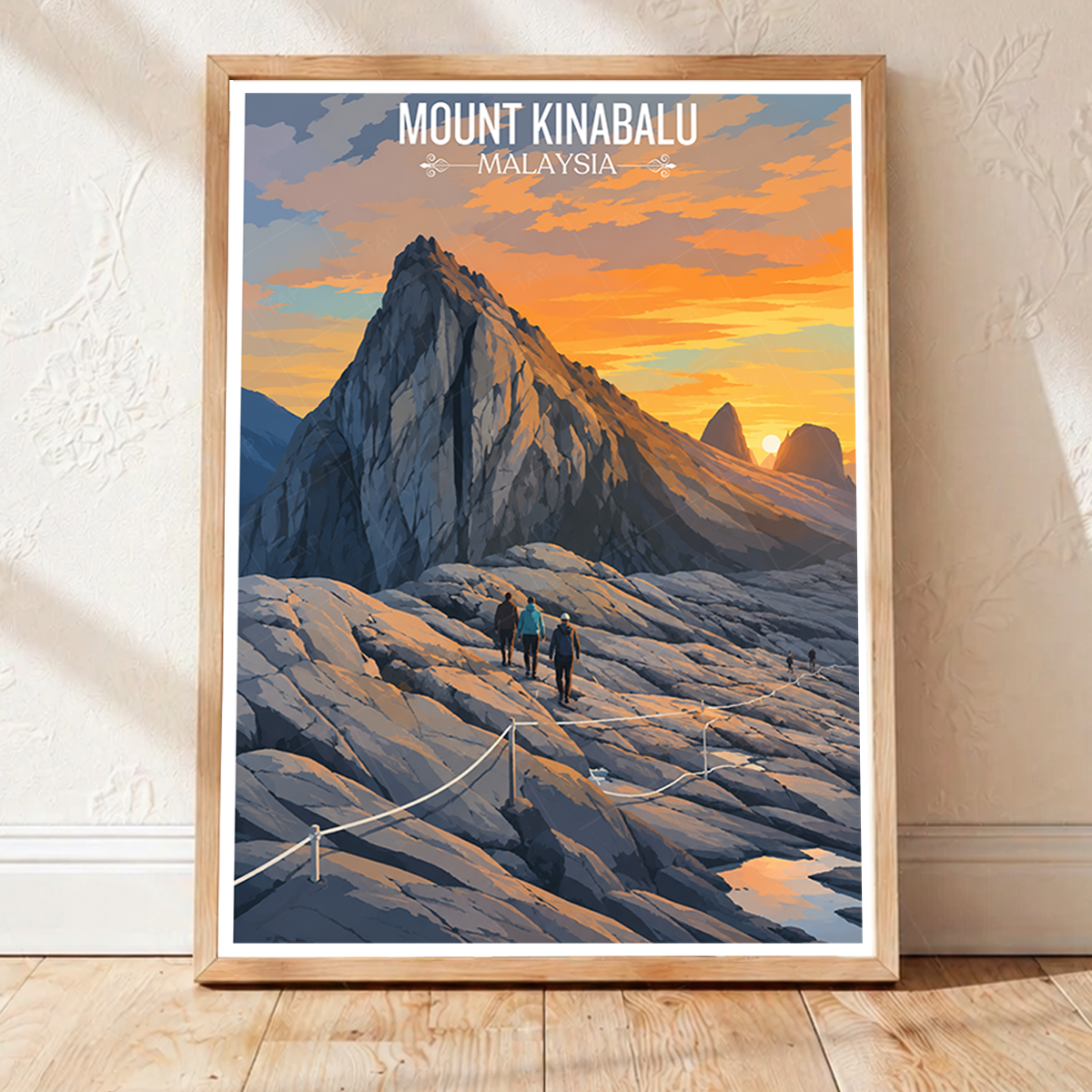 Mount Kinabalu - Malaysia - Travel Wall Art Deco Poster Print - Art Print - Travel Art Poster
