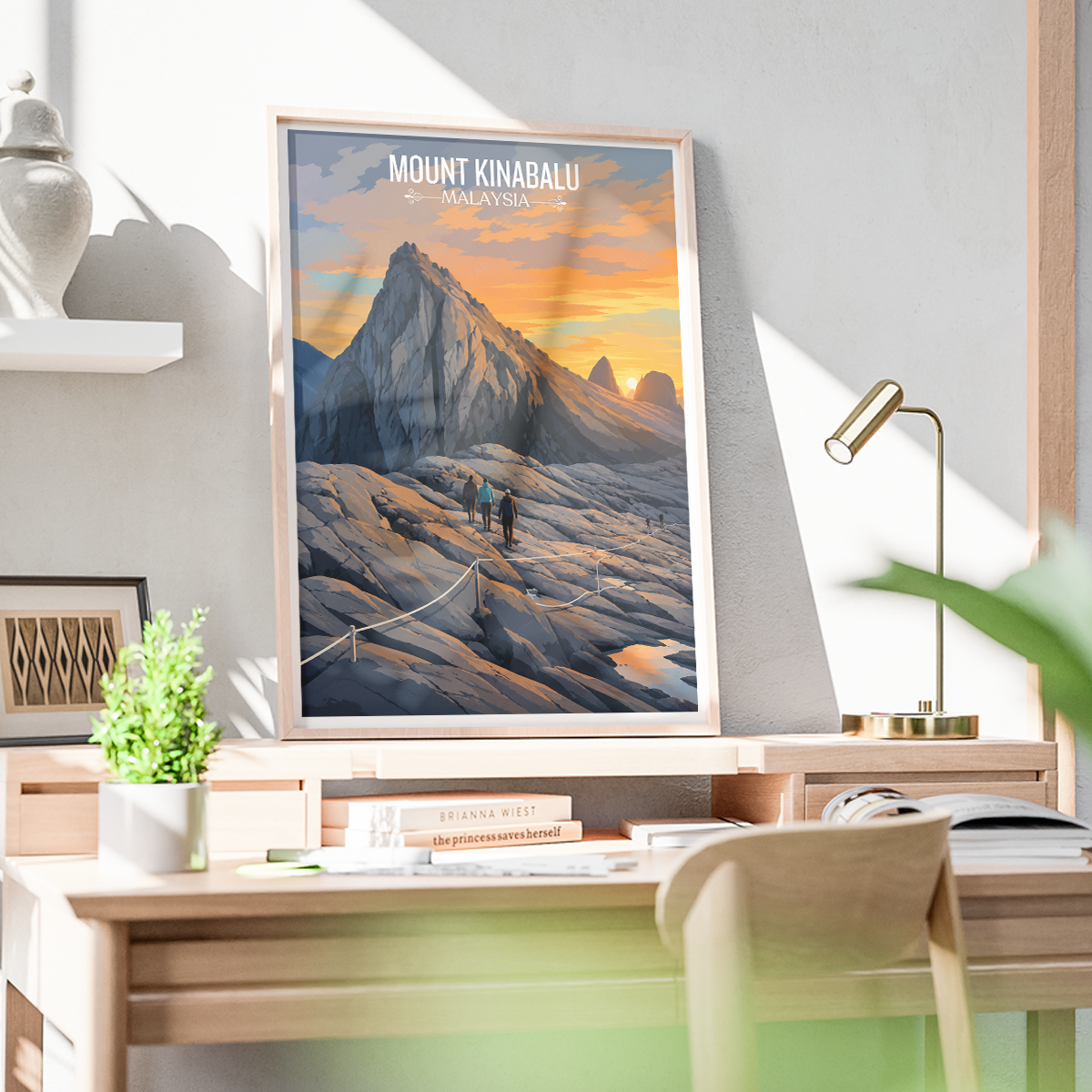 Mount Kinabalu - Malaysia - Travel Wall Art Deco Poster Print - Art Print - Travel Art Poster