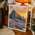 Mount Kinabalu - Malaysia - Travel Wall Art Deco Poster Print - Art Print - Travel Art Poster