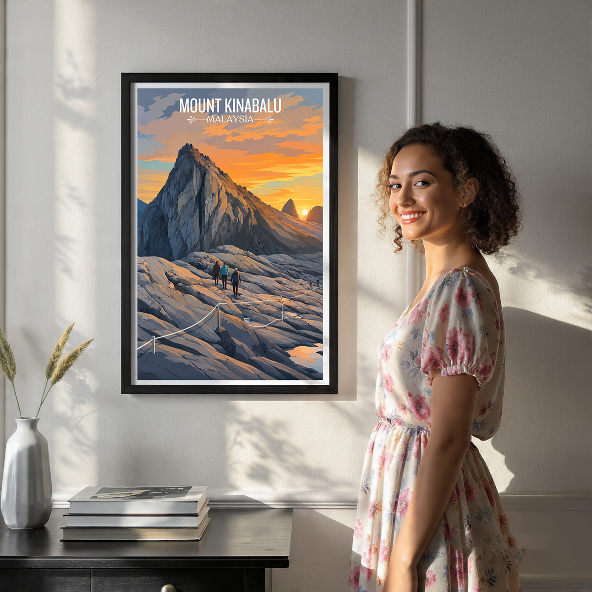 Mount Kinabalu - Malaysia - Travel Wall Art Deco Poster Print - Art Print - Travel Art Poster