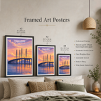 Penang Bridge - Malaysia - Travel Wall Art Deco Poster Print - Art Print - Travel Art Poster