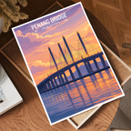 Penang Bridge - Malaysia - Travel Wall Art Deco Poster Print - Art Print - Travel Art Poster