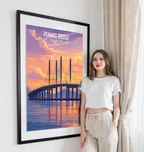 Penang Bridge - Malaysia - Travel Wall Art Deco Poster Print - Art Print - Travel Art Poster
