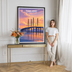 Penang Bridge - Malaysia - Travel Wall Art Deco Poster Print - Art Print - Travel Art Poster