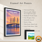 Penang Bridge - Malaysia - Travel Wall Art Deco Poster Print - Art Print - Travel Art Poster