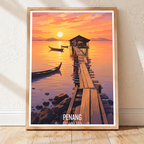 Penang - Malaysia - Travel Wall Art Deco Poster Print - Art Print - Travel Art Poster