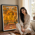 Perak Cave Temple - Malaysia - Travel Wall Art Deco Poster Print - Art Print - Travel Art Poster