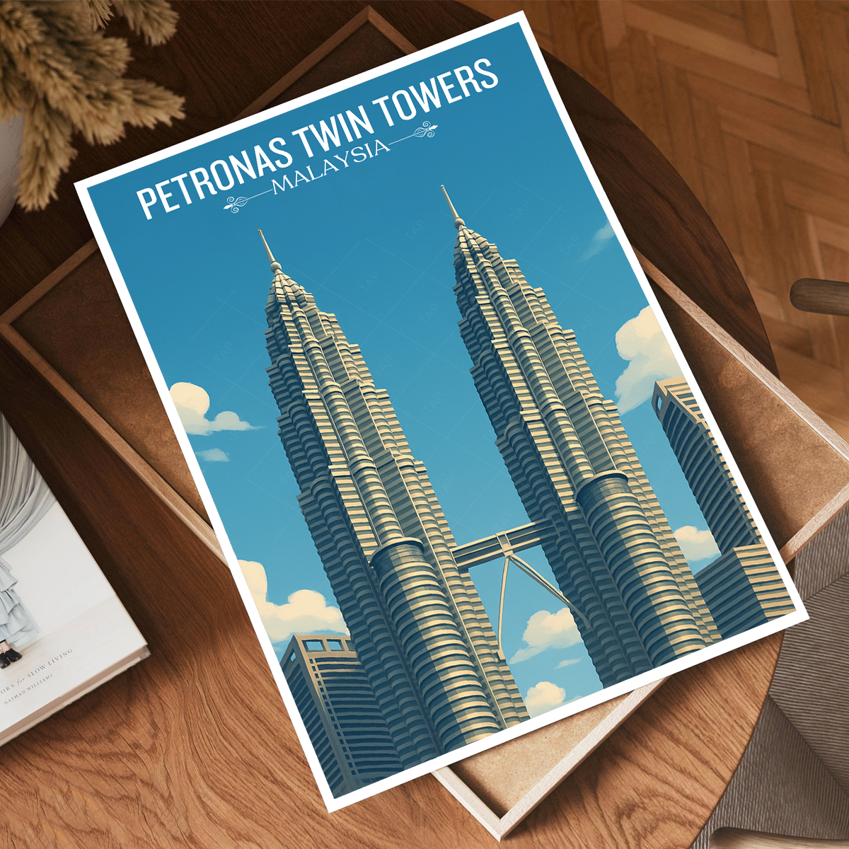 Petronas Twin Towers - Malaysia - Travel Wall Art Deco Poster Print - Art Print - Travel Art Poster
