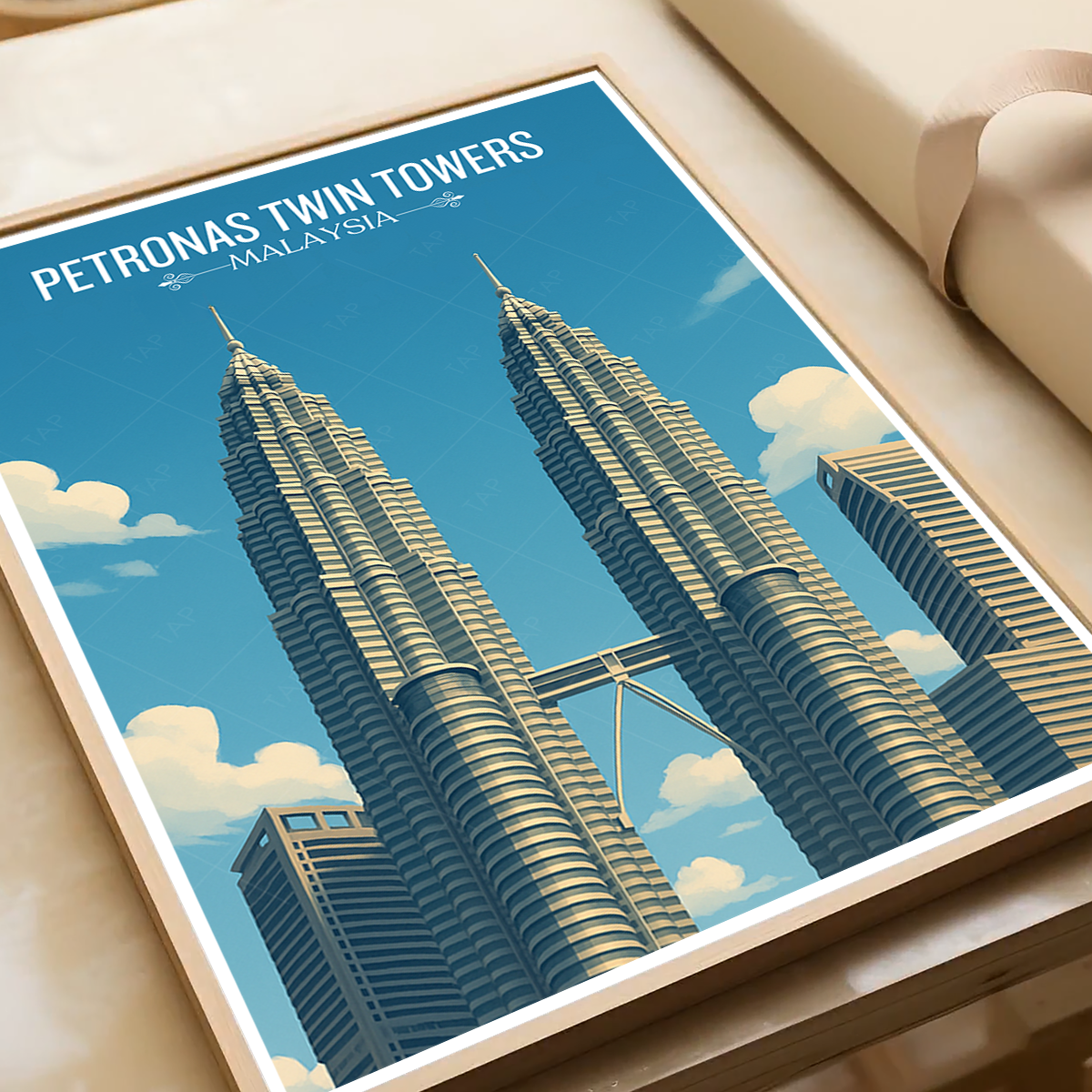 Petronas Twin Towers - Malaysia - Travel Wall Art Deco Poster Print - Art Print - Travel Art Poster