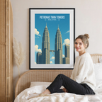 Petronas Twin Towers - Malaysia - Travel Wall Art Deco Poster Print - Art Print - Travel Art Poster