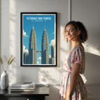 Petronas Twin Towers - Malaysia - Travel Wall Art Deco Poster Print - Art Print - Travel Art Poster
