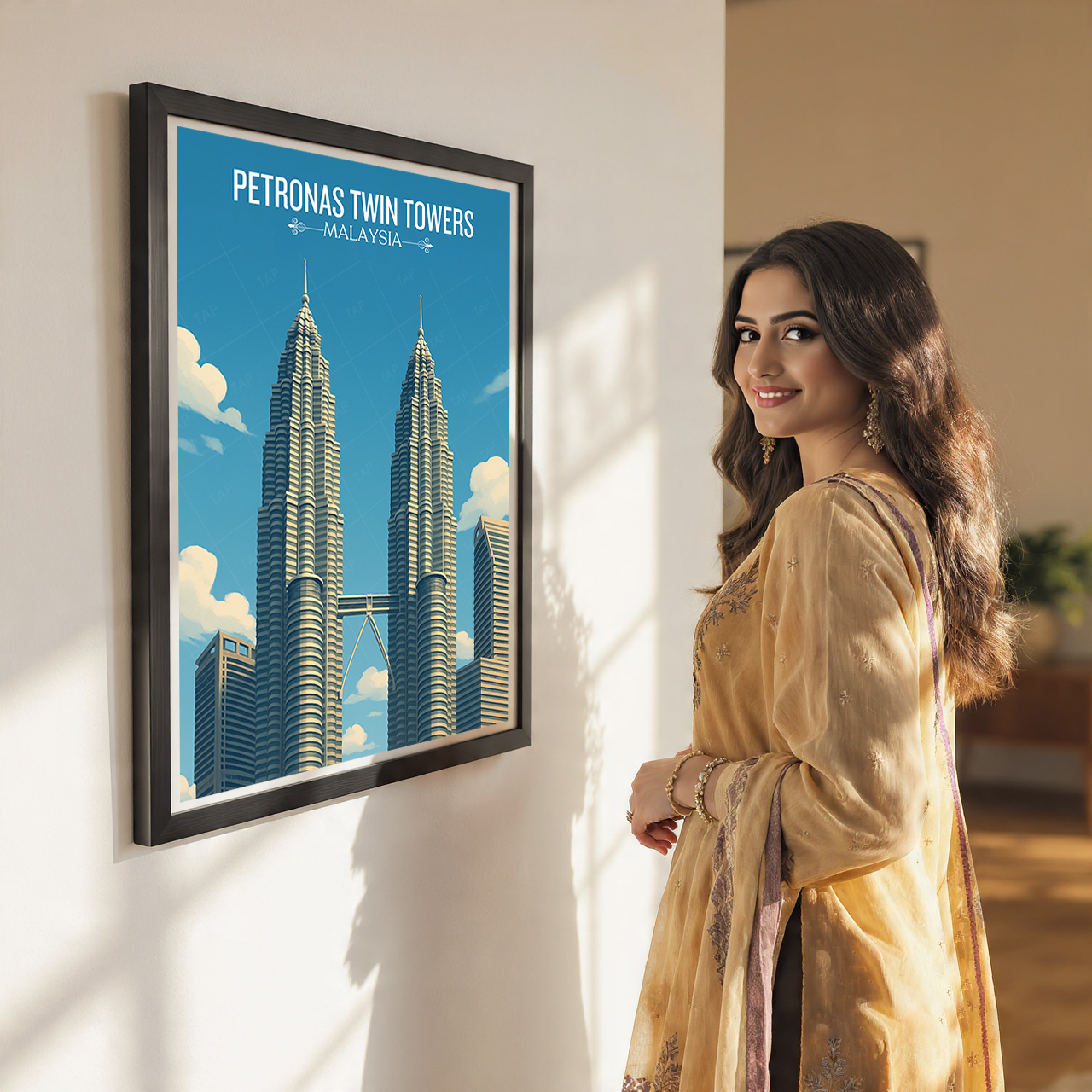 Petronas Twin Towers - Malaysia - Travel Wall Art Deco Poster Print - Art Print - Travel Art Poster