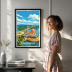 Putrajaya Mosque - Malaysia - Travel Wall Art Deco Poster Print - Art Print - Travel Art Poster