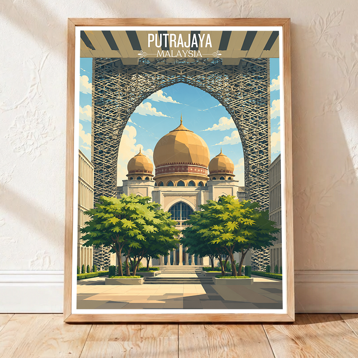 Putrajaya - Malaysia - Travel Wall Art Deco Poster Print - Art Print - Travel Art Poster