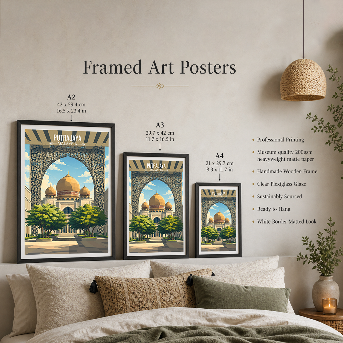 Putrajaya - Malaysia - Travel Wall Art Deco Poster Print - Art Print - Travel Art Poster