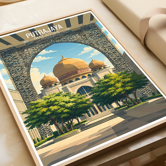 Putrajaya - Malaysia - Travel Wall Art Deco Poster Print - Art Print - Travel Art Poster