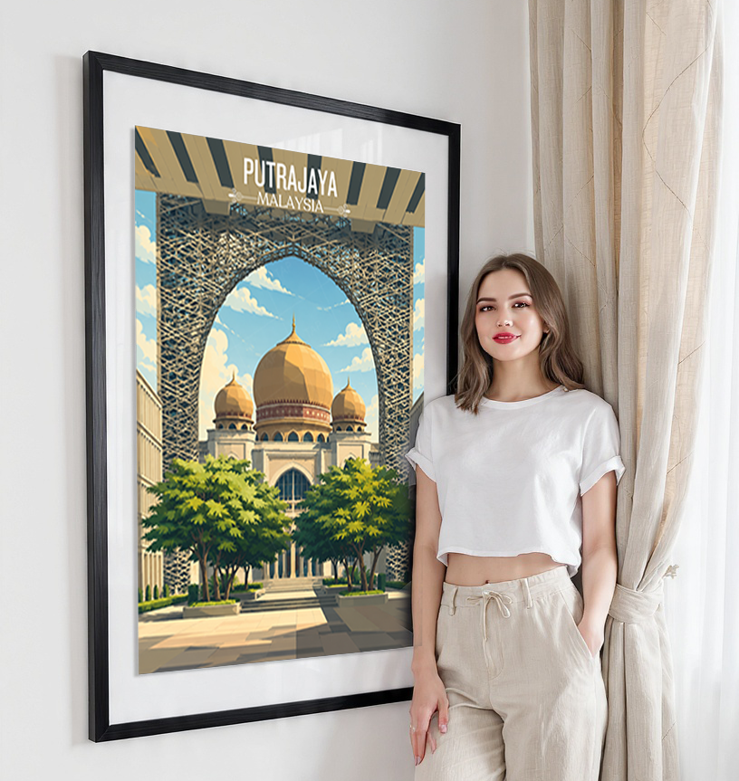 Putrajaya - Malaysia - Travel Wall Art Deco Poster Print - Art Print - Travel Art Poster