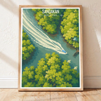 Sandakan - Malaysia - Travel Wall Art Deco Poster Print - Art Print - Travel Art Poster