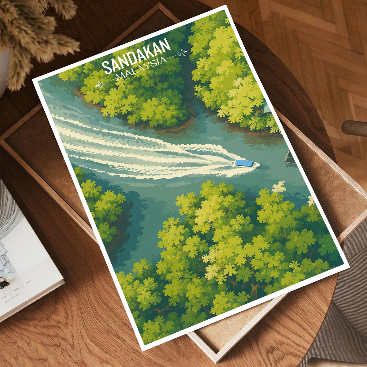 Sandakan - Malaysia - Travel Wall Art Deco Poster Print - Art Print - Travel Art Poster