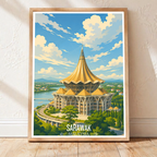 Sarawak - Malaysia - Travel Wall Art Deco Poster Print - Art Print - Travel Art Poster