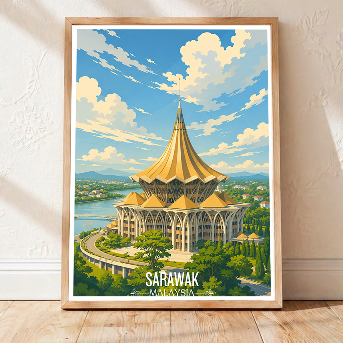 Sarawak - Malaysia - Travel Wall Art Deco Poster Print - Art Print - Travel Art Poster