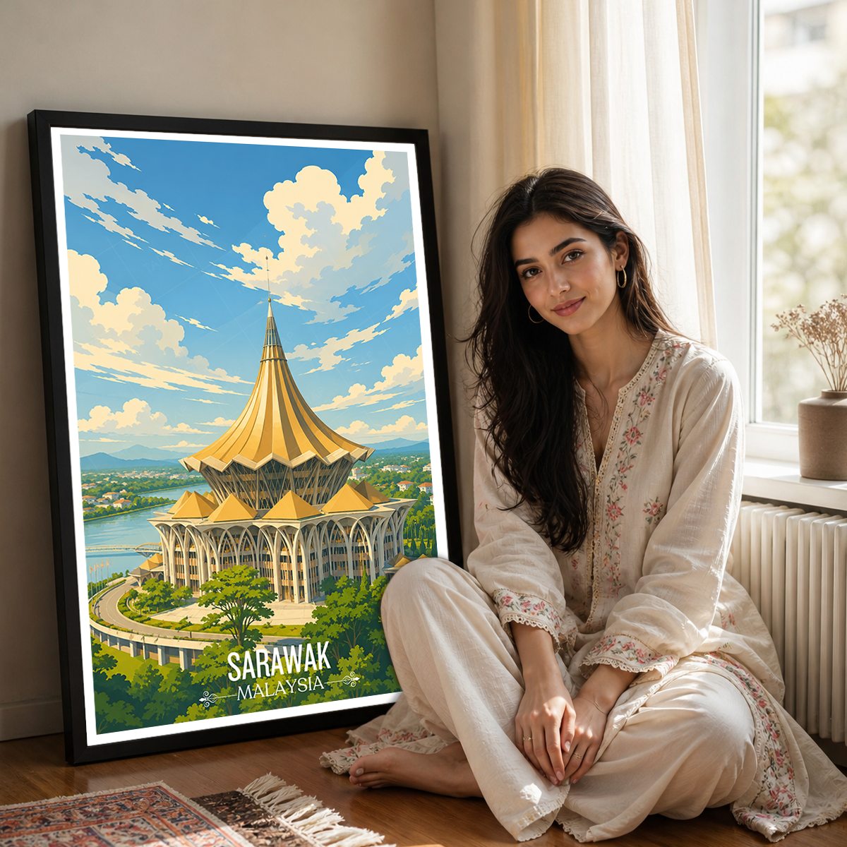 Sarawak - Malaysia - Travel Wall Art Deco Poster Print - Art Print - Travel Art Poster