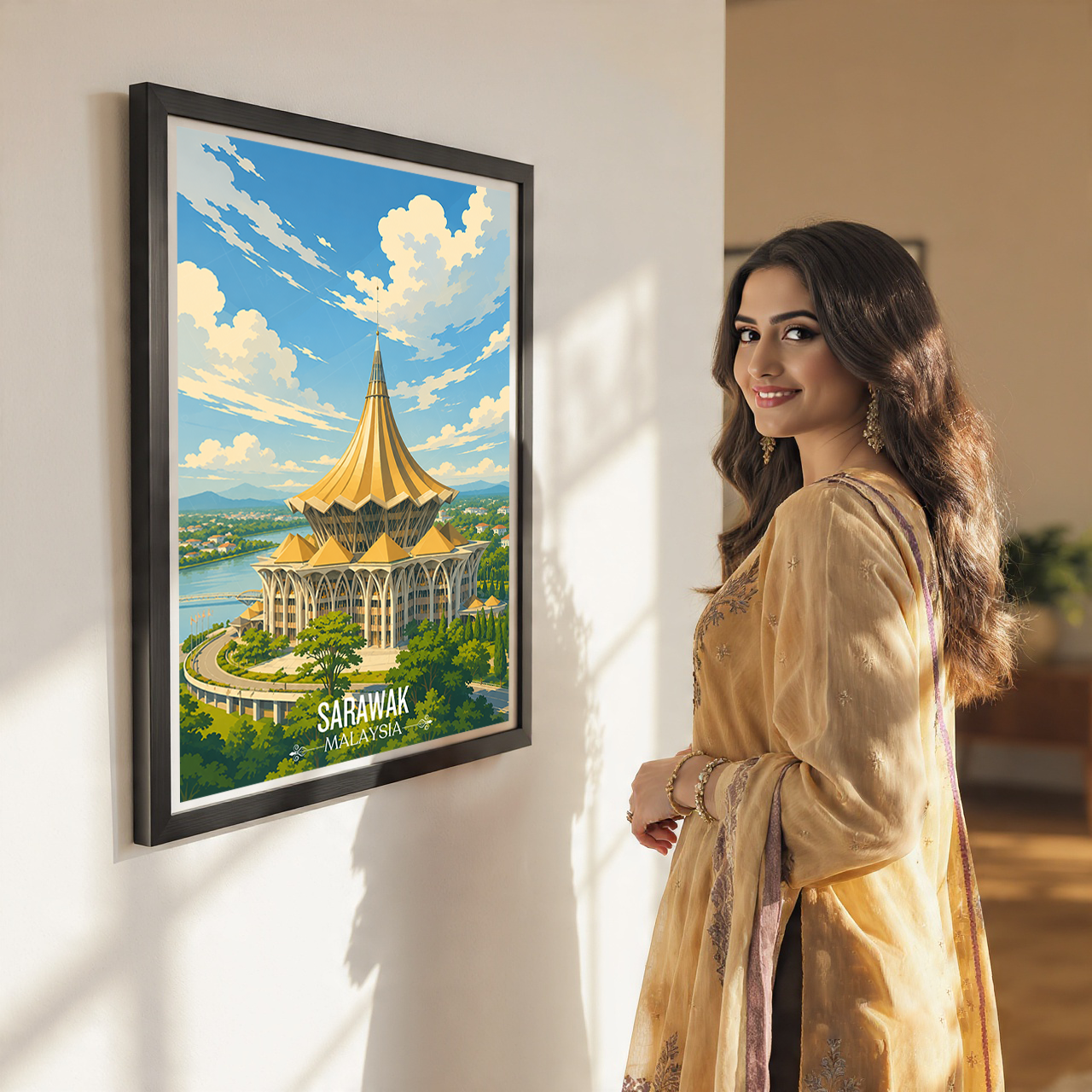 Sarawak - Malaysia - Travel Wall Art Deco Poster Print - Art Print - Travel Art Poster