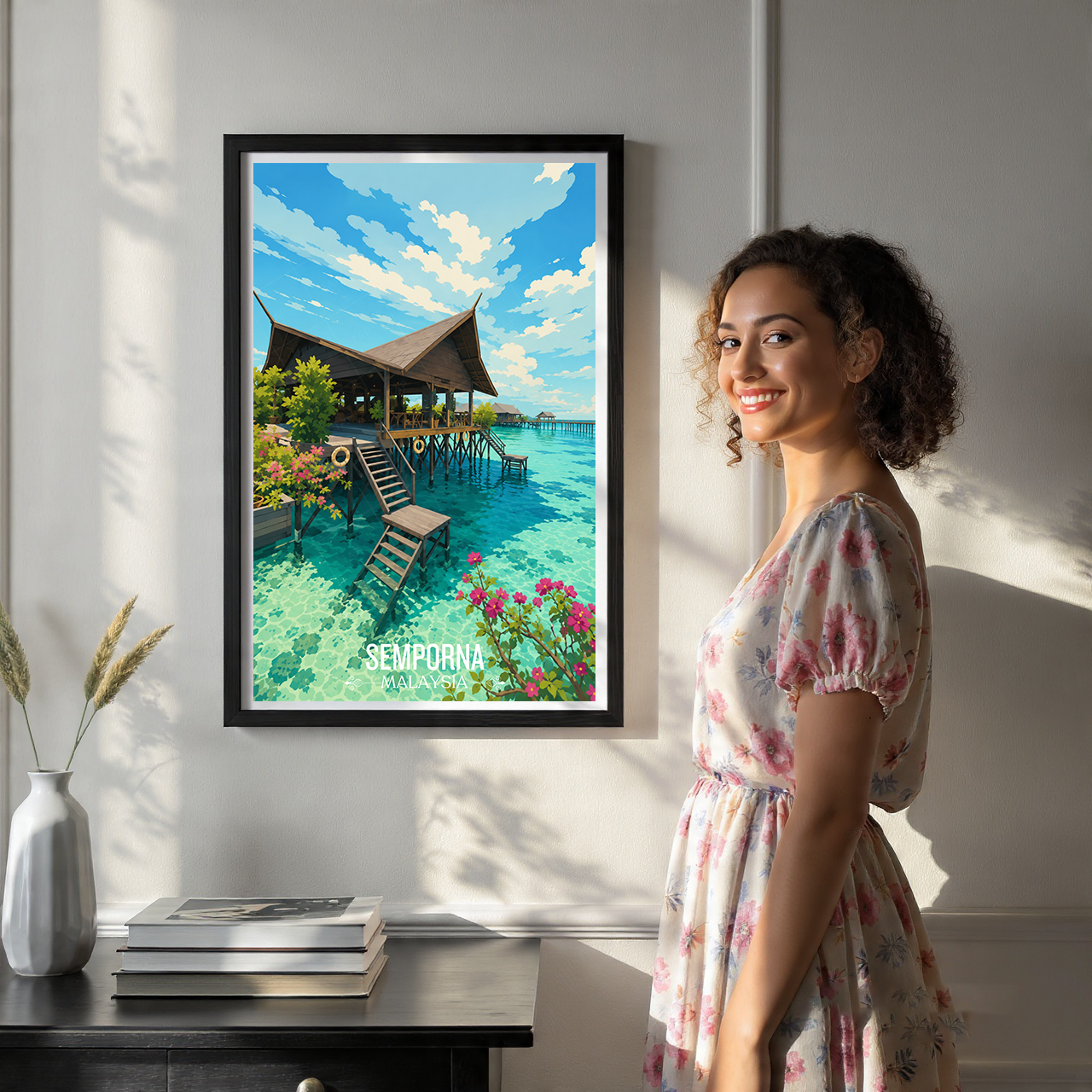 Semporna - Malaysia - Travel Wall Art Deco Poster Print - Art Print - Travel Art Poster
