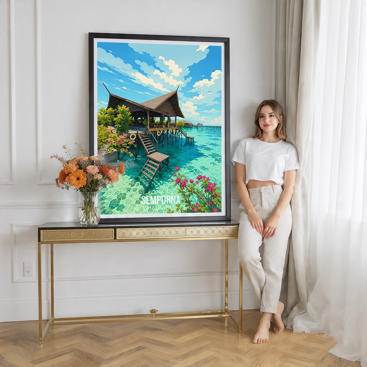 Semporna - Malaysia - Travel Wall Art Deco Poster Print - Art Print - Travel Art Poster