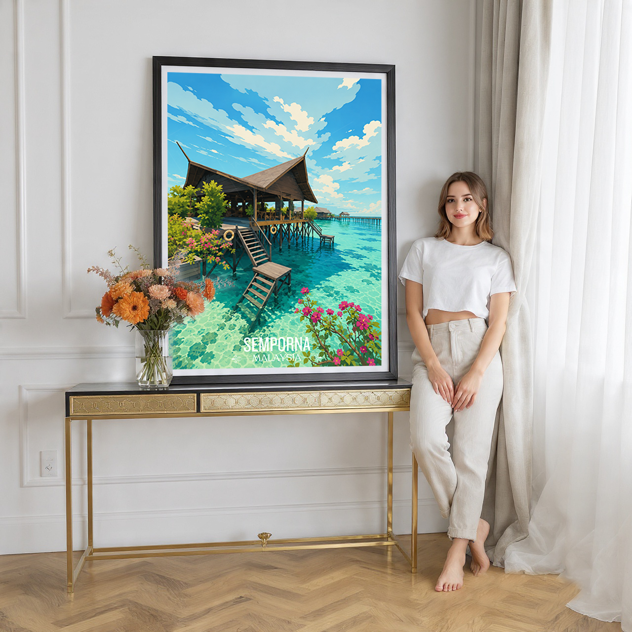 Semporna - Malaysia - Travel Wall Art Deco Poster Print - Art Print - Travel Art Poster