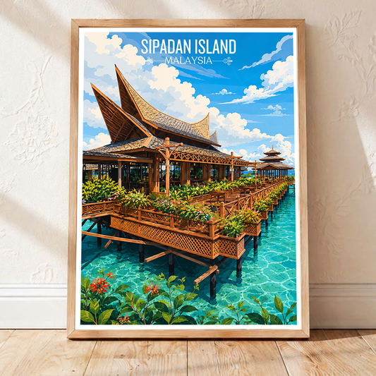 Sipadan Island - Malaysia - Travel Wall Art Deco Poster Print - Art Print - Travel Art Poster