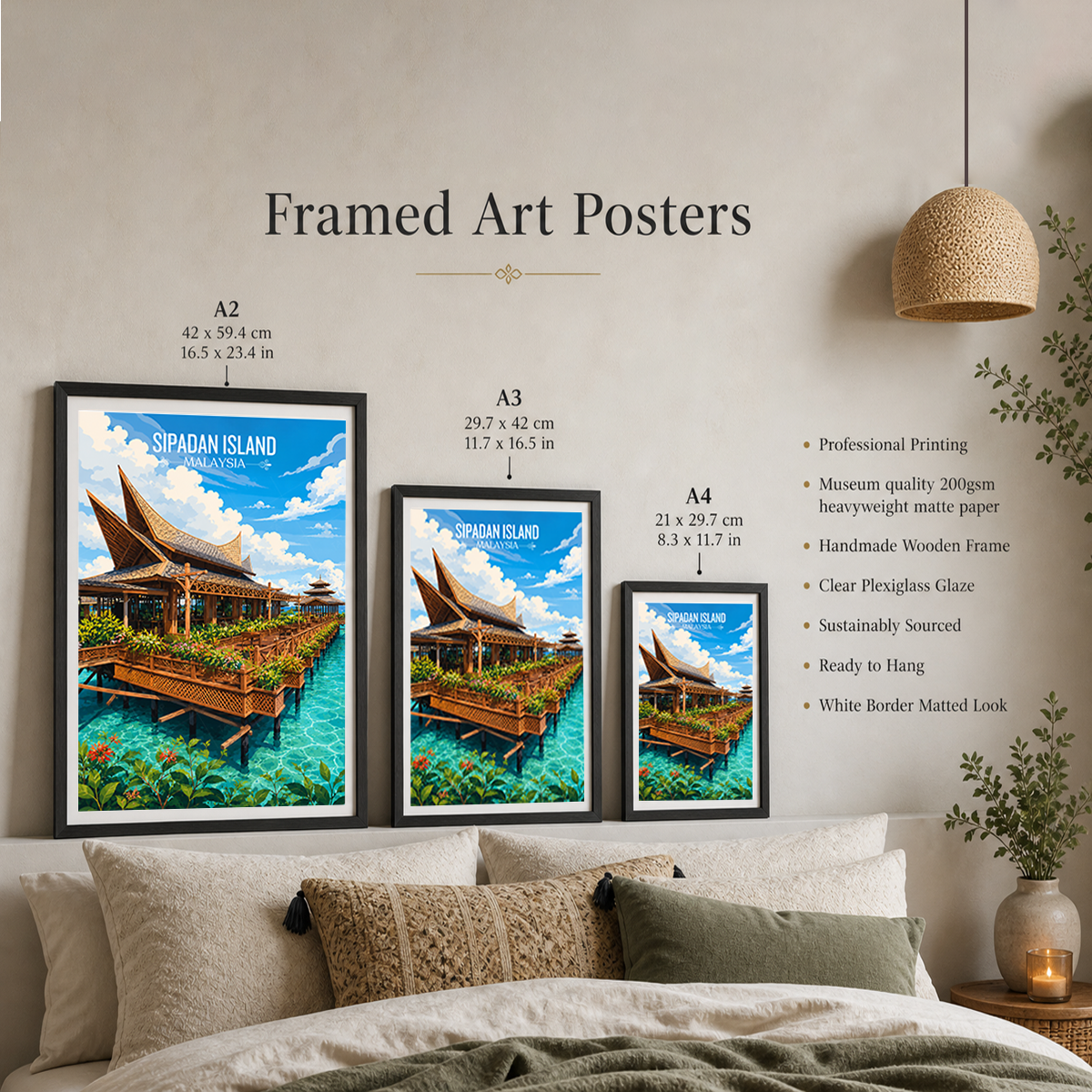 Sipadan Island - Malaysia - Travel Wall Art Deco Poster Print - Art Print - Travel Art Poster