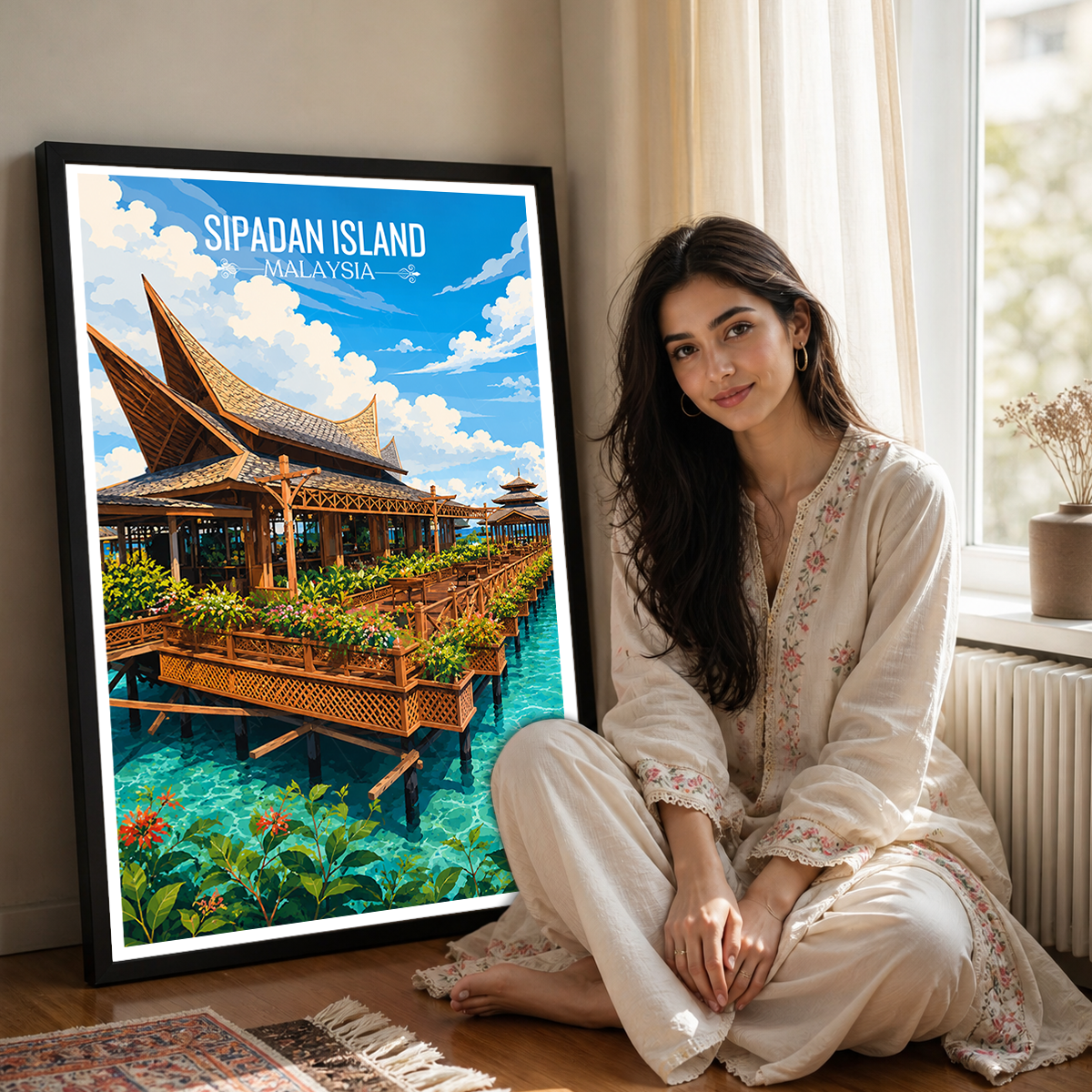 Sipadan Island - Malaysia - Travel Wall Art Deco Poster Print - Art Print - Travel Art Poster