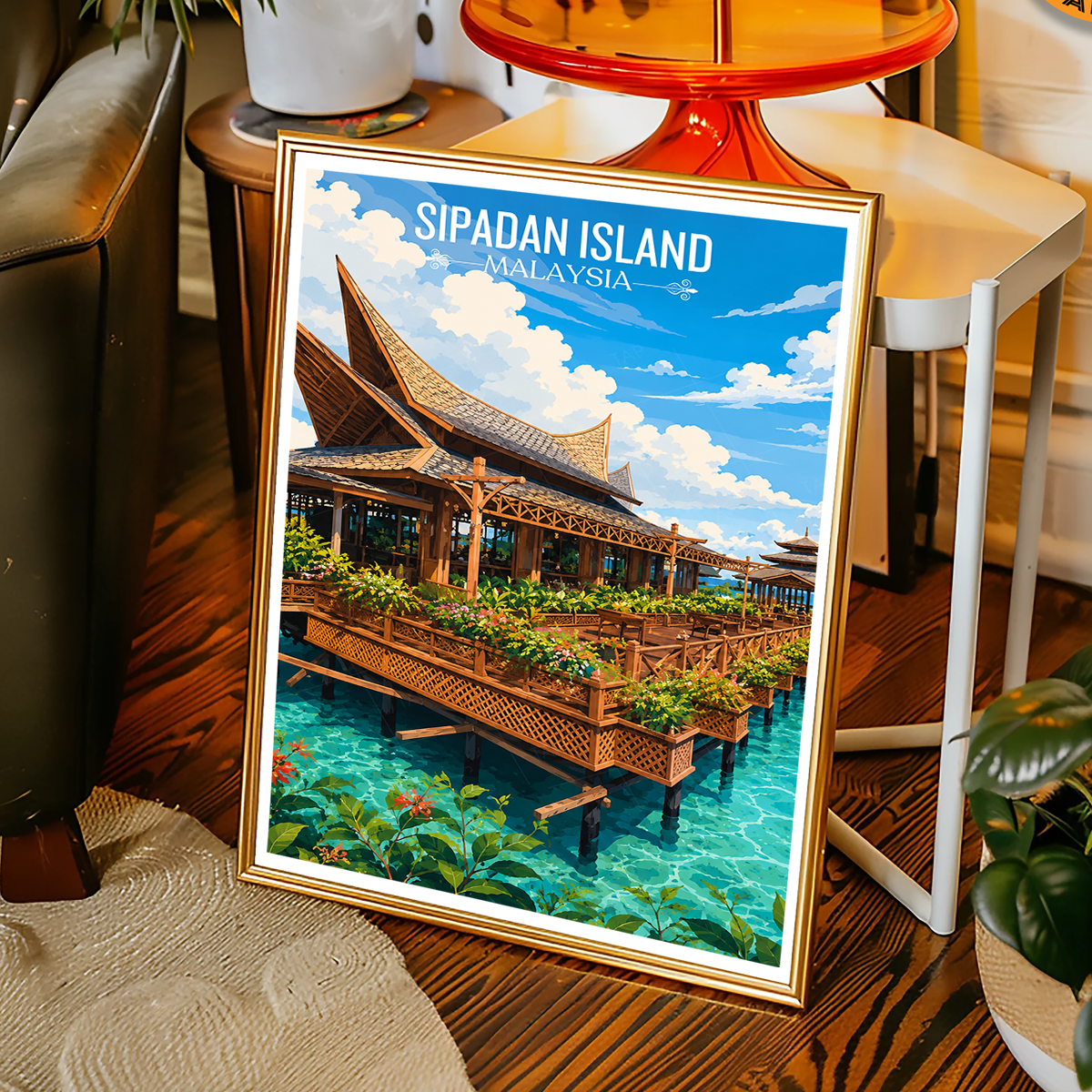 Sipadan Island - Malaysia - Travel Wall Art Deco Poster Print - Art Print - Travel Art Poster