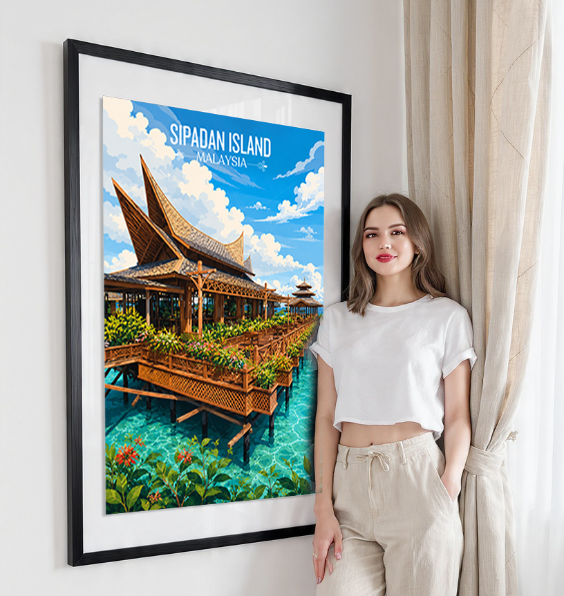 Sipadan Island - Malaysia - Travel Wall Art Deco Poster Print - Art Print - Travel Art Poster