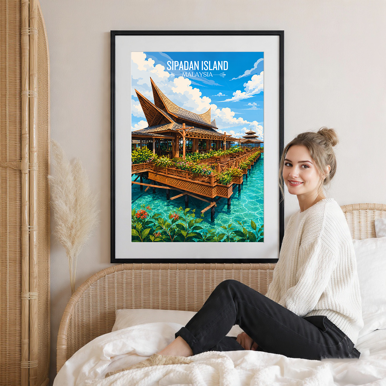 Sipadan Island - Malaysia - Travel Wall Art Deco Poster Print - Art Print - Travel Art Poster