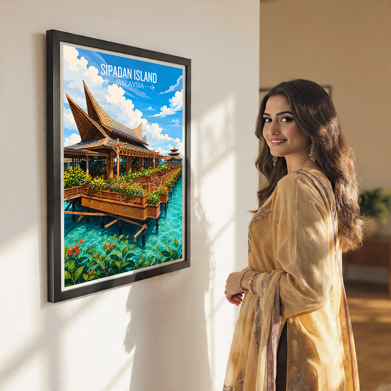 Sipadan Island - Malaysia - Travel Wall Art Deco Poster Print - Art Print - Travel Art Poster
