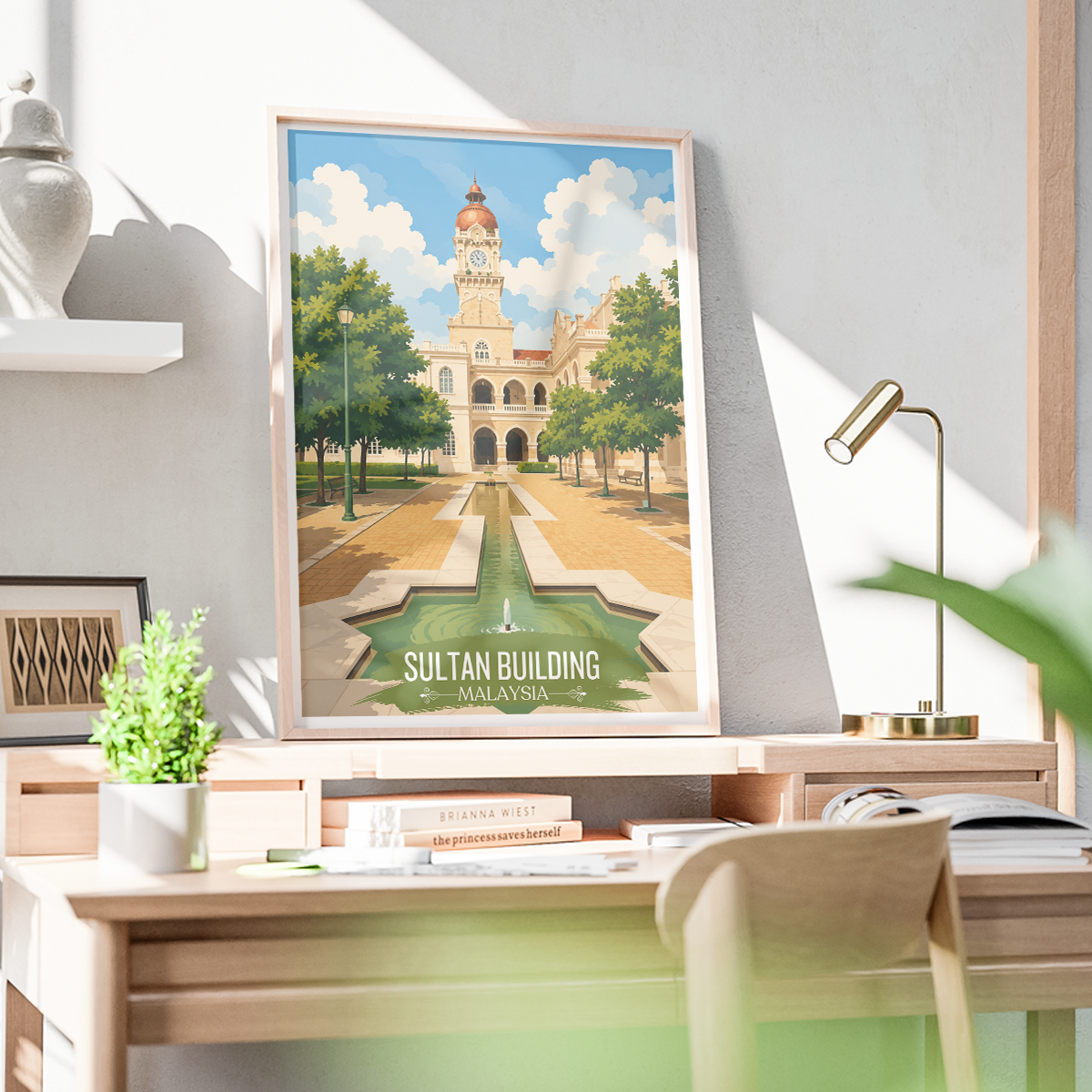 Sultan Building - Malaysia - Travel Wall Art Deco Poster Print - Art Print - Travel Art Poster