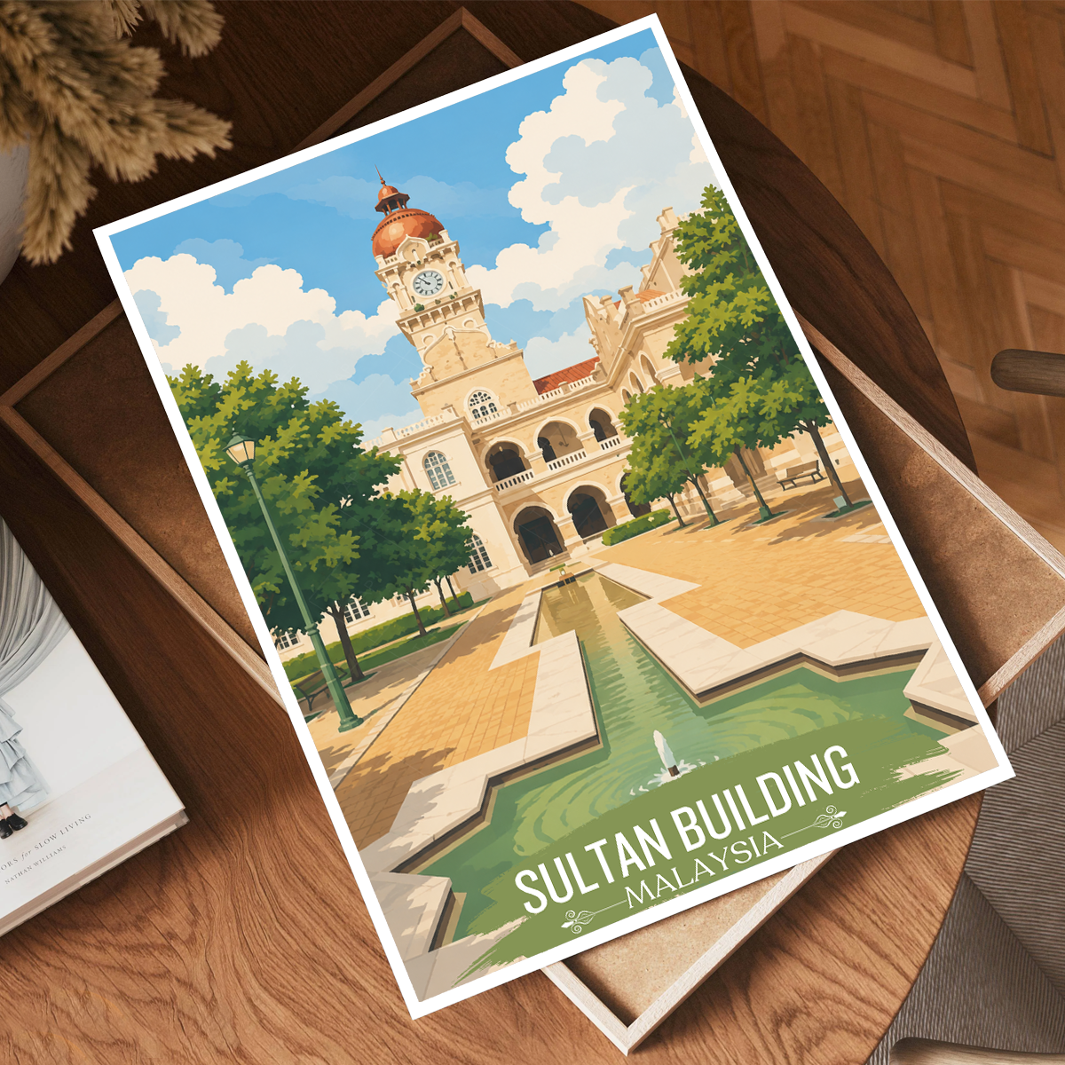 Sultan Building - Malaysia - Travel Wall Art Deco Poster Print - Art Print - Travel Art Poster
