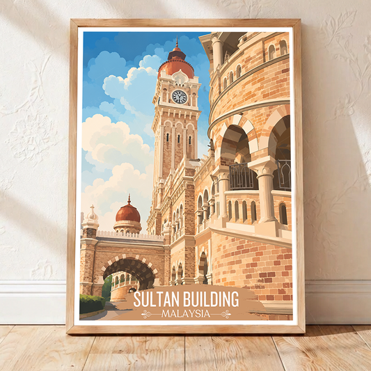 Sultan Palace - Malaysia - Travel Wall Art Deco Poster Print - Art Print - Travel Art Poster