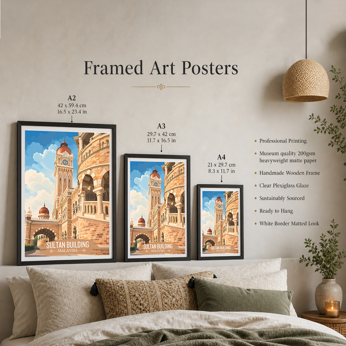 Sultan Palace - Malaysia - Travel Wall Art Deco Poster Print - Art Print - Travel Art Poster