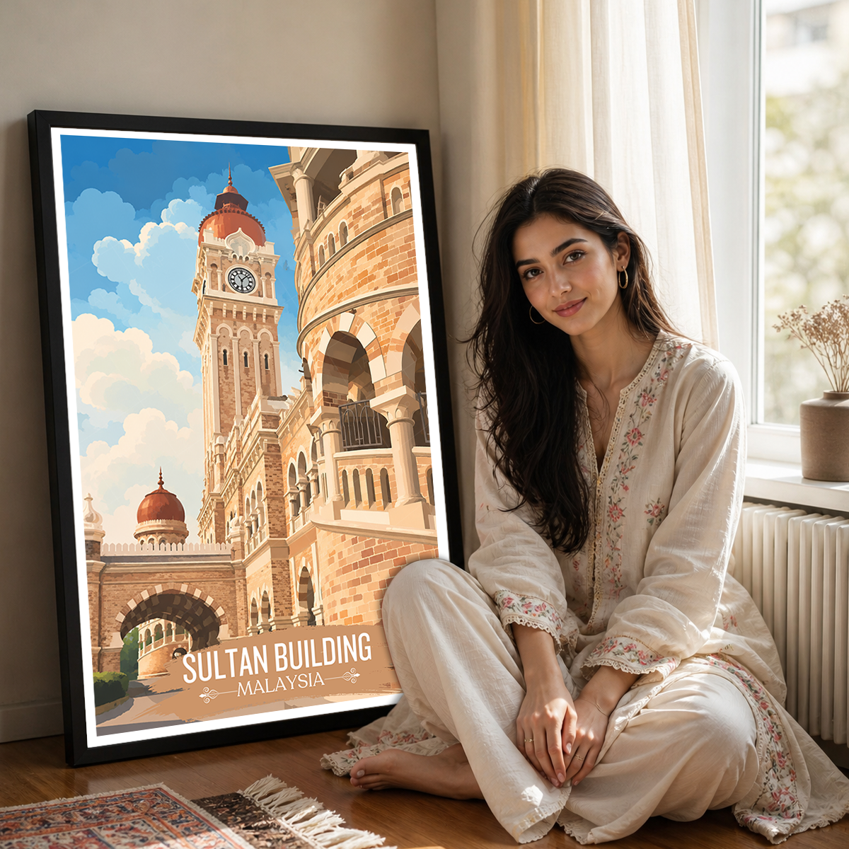 Sultan Palace - Malaysia - Travel Wall Art Deco Poster Print - Art Print - Travel Art Poster