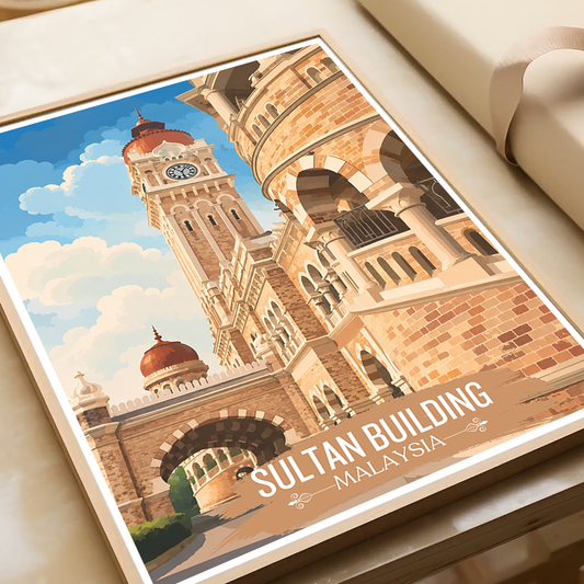 Sultan Palace - Malaysia - Travel Wall Art Deco Poster Print - Art Print - Travel Art Poster